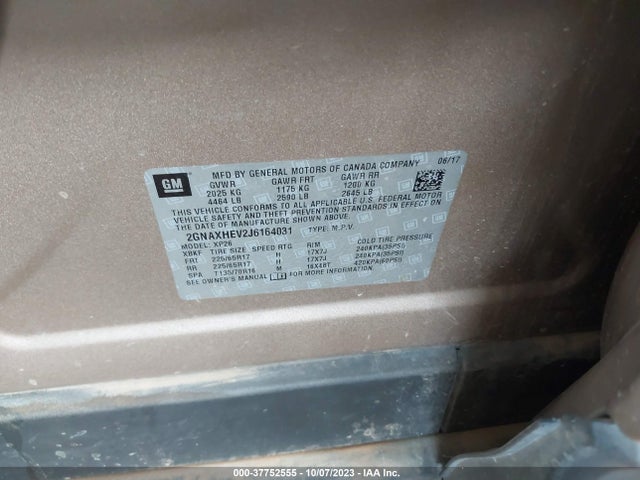 Chevrolet EQUINOX LS 2018 2GNAXHEV2J6164031 Image 9