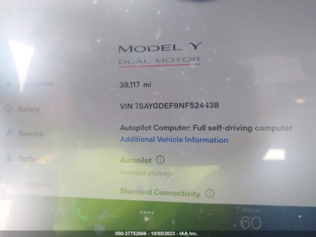 7SAYGDEF9NF524438 Tesla Model Y Performance Dual Motor All-wheel Drive