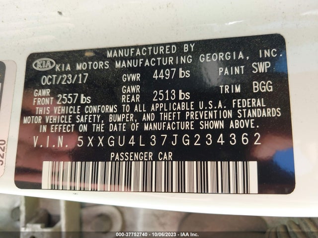 KIA OPTIMA EX 2018 5XXGU4L37JG234362 Image 9