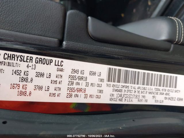 1C4RJFCG1EC171815 Jeep Grand Cherokee Overland