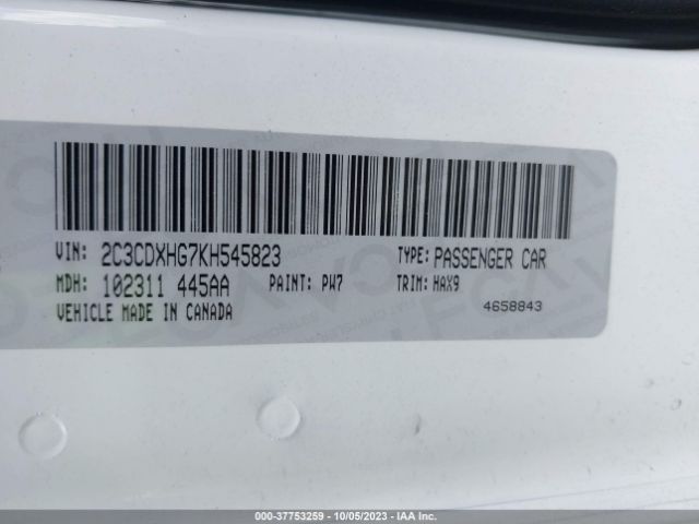 2C3CDXHG7KH545823 Dodge CHARGER GT