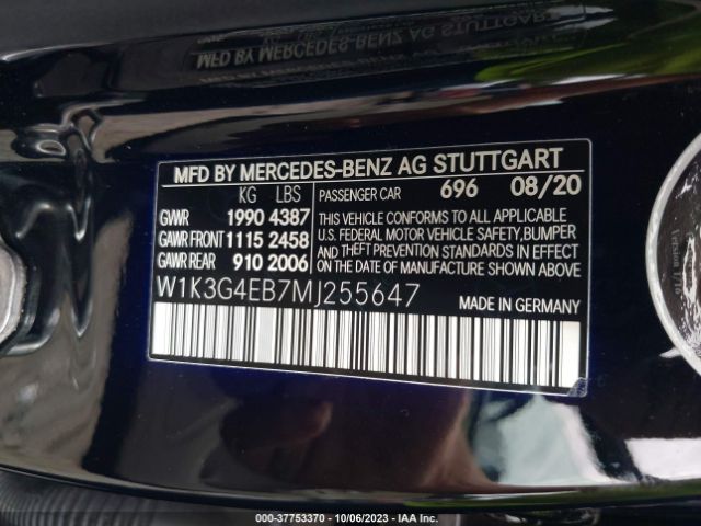 W1K3G4EB7MJ255647 Mercedes-Benz A-class A 220