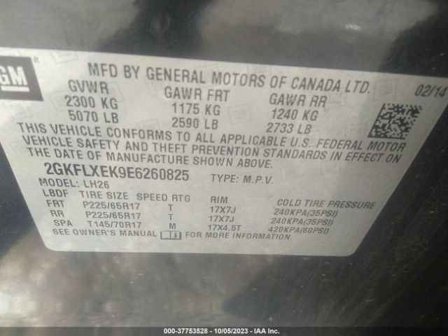2GKFLXEK9E6260825 GMC Terrain Slt