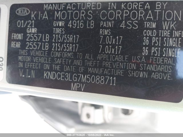 KNDCE3LG7M5088711 KIA Niro Ev Ex Premium