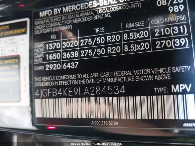 4JGFB4KE9LA284534 Mercedes-Benz Gle Gle 350