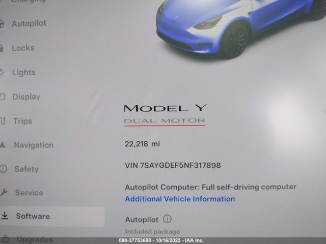 7SAYGDEF5NF317898 Tesla Model Y Performance