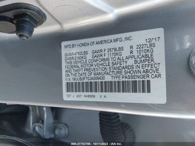 19UUB3F70JA006430 Acura Tlx W/advance Pkg