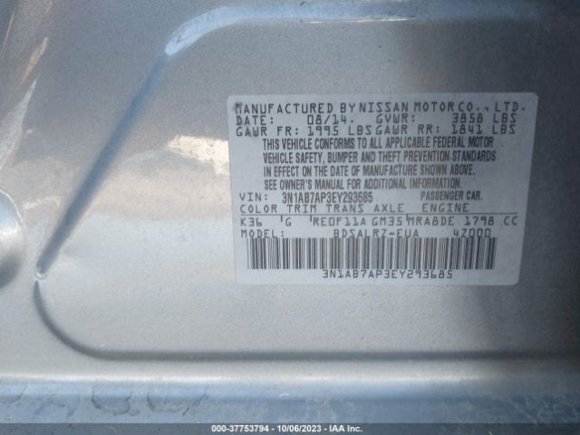 3N1AB7AP3EY293685 Nissan SENTRA SR