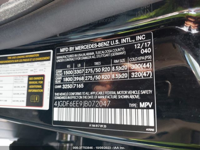 4JGDF6EE9JB072047 Mercedes-Benz Gls Gls 450