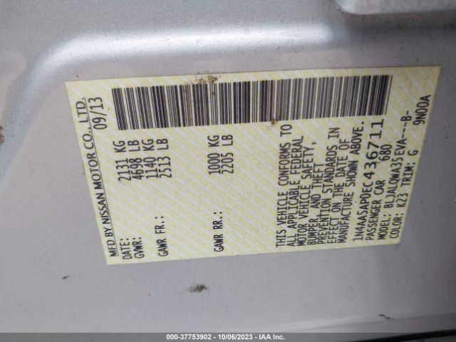 1N4AA5AP0EC436711 Nissan Maxima 3.5 S