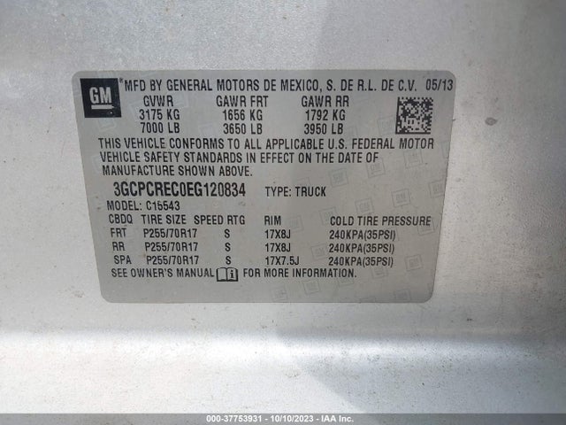 Chevrolet Silverado 1500 Lt 2014 3GCPCREC0EG120834 Image 9
