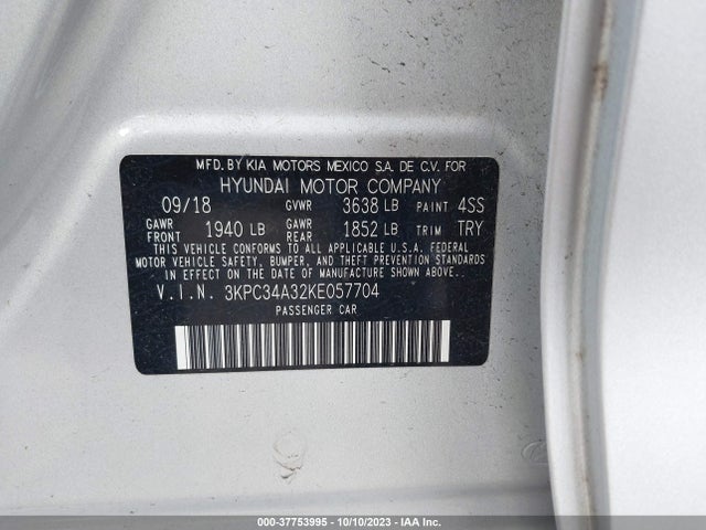 Hyundai Accent Limited 2019 3KPC34A32KE057704 Image 9