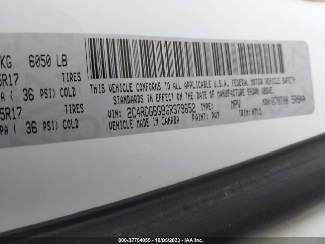 2C4RDGBG8GR379652 Dodge Grand Caravan Se