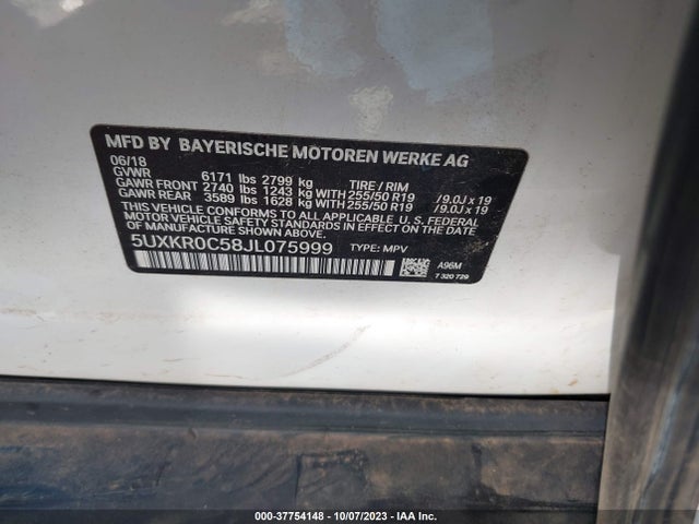BMW X5 Xdrive35i 2018 5UXKR0C58JL075999 Image 9