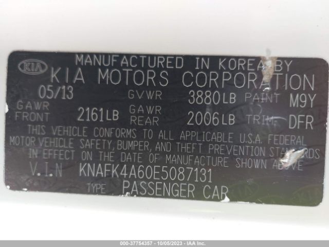 KNAFK4A60E5087131 KIA FORTE LX