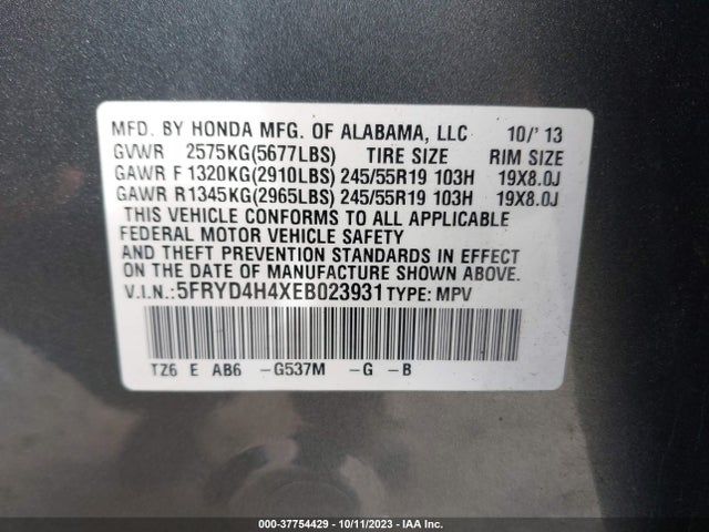 Acura Mdx Technology Package 2014 5FRYD4H4XEB023931 Image 9