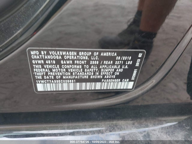 1VWCT7A33EC025631 Volkswagen Passat Sel Premium