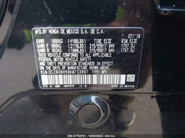 3CZRU6H58KM733891 Honda HR-V EX