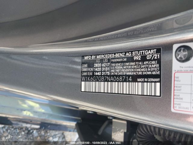 W1K6G7GB7NA068714 Mercedes-Benz S-class S 580