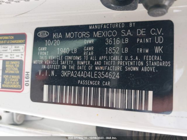3KPA24AD4LE354624 KIA RIO S