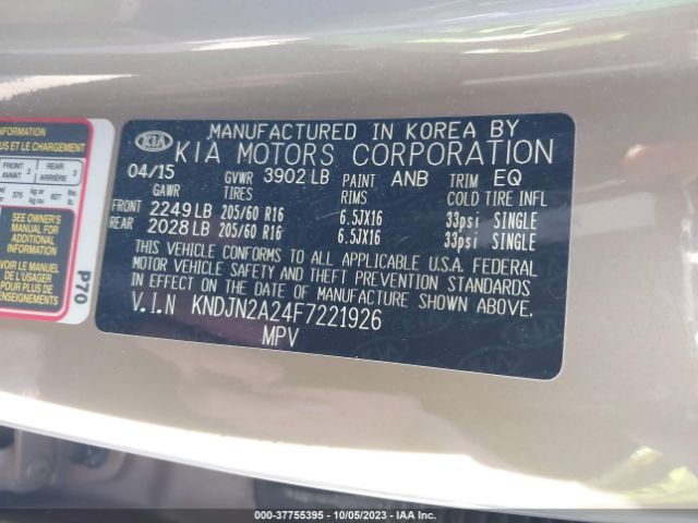 KNDJN2A24F7221926 KIA Soul Base