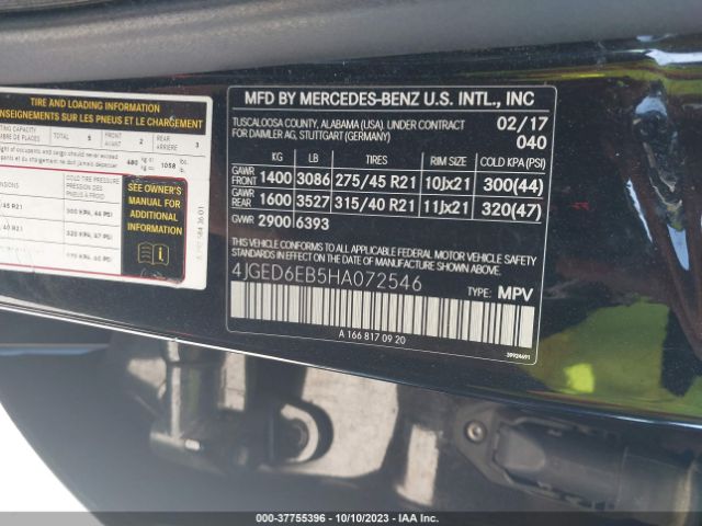 4JGED6EB5HA072546 Mercedes-Benz Gle Amg Gle 43