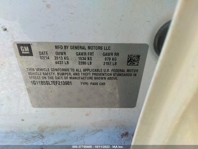 Chevrolet MALIBU LS 2014 1G11B5SL7EF213981 Image 9