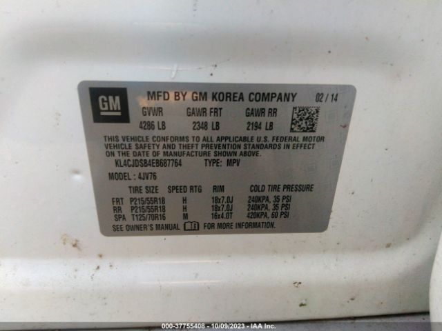 KL4CJDSB4EB687764 Buick Encore Premium