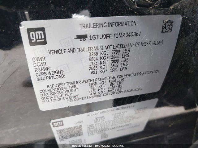 GMC Sierra 1500 4wd  Short Box Denali 2021 1GTU9FET1MZ340367 Image 9