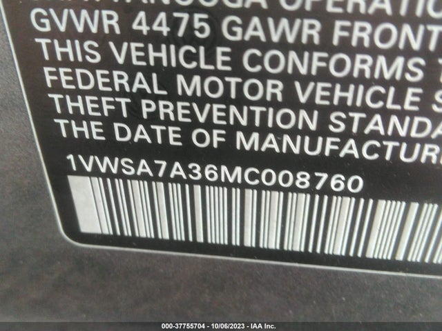 1VWSA7A36MC008760 Volkswagen Passat 2.0t Se