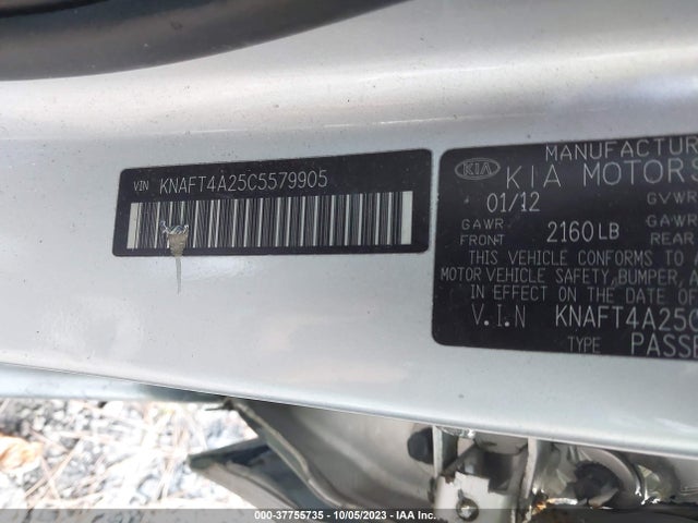 2012 KIA FORTE LX VIN: KNAFT4A25C5579905