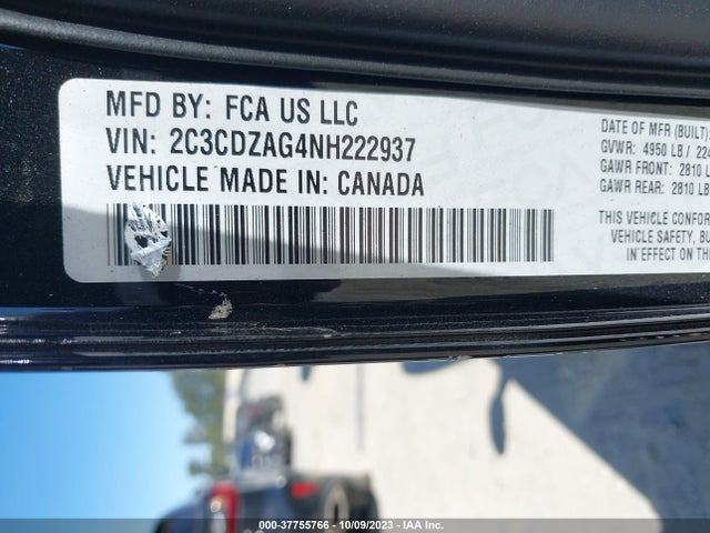 Dodge Challenger Sxt 2022 2C3CDZAG4NH222937 Image 9