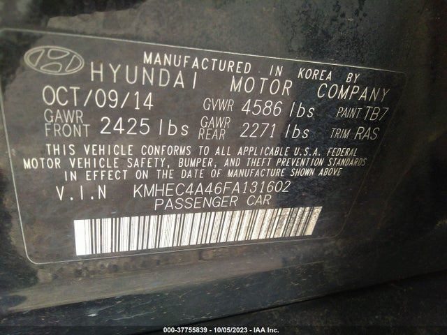 Hyundai SONATA HYBRID 2015 KMHEC4A46FA131602 Image 9