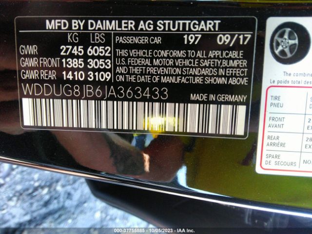 WDDUG8JB6JA363433 Mercedes-Benz Amg S 63 4matic