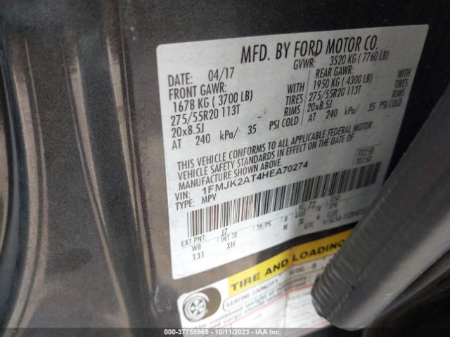 1FMJK2AT4HEA70274 Ford Expedition El Limited