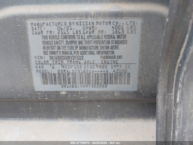 Nissan SENTRA SV 2021 3N1AB8CVXMY302222 Image 9