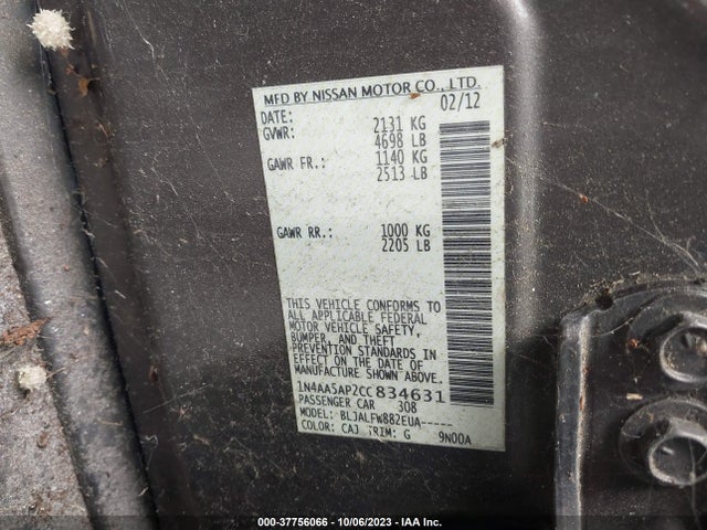 2012 NISSAN MAXIMA 1N4AA5AP2CC834631 Photo 8