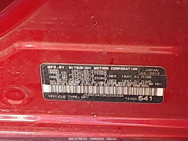 JA4AZ3A33KZ006694 Mitsubishi Outlander Es/se/sel/le