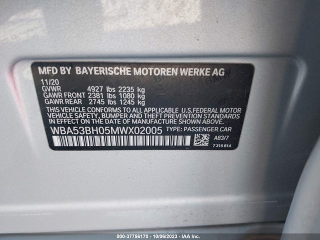 WBA53BH05MWX02005 BMW 5 Series 530i