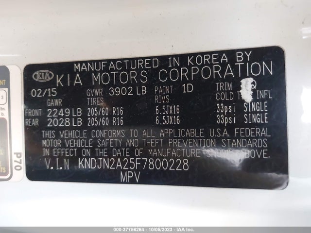 KIA Soul Base 2015 KNDJN2A25F7800228 Image 11