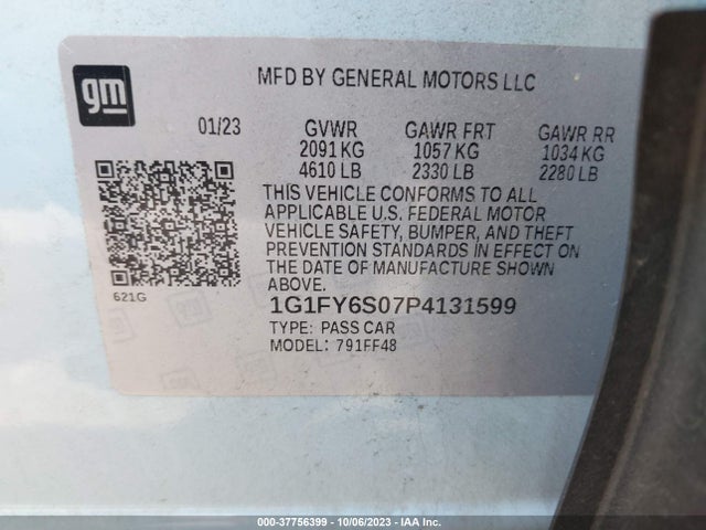2023 CHEVROLET BOLT EUV LT VIN: 1G1FY6S07P4131599