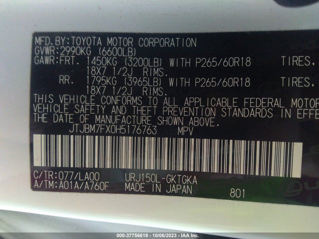 JTJBM7FX0H5176763 Lexus Gx Gx 460
