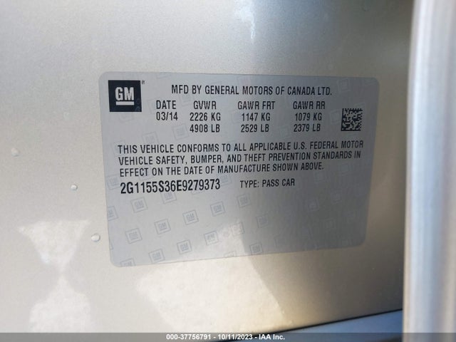 Chevrolet IMPALA LTZ 2014 2G1155S36E9279373 Image 9
