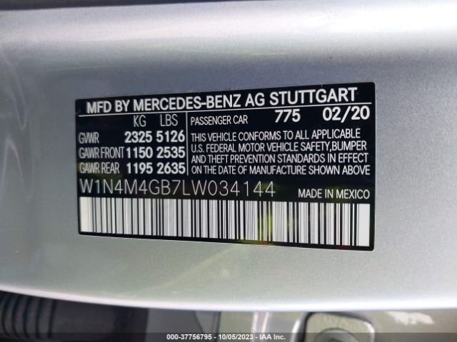 W1N4M4GB7LW034144 Mercedes-Benz Glb Glb 250