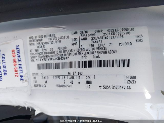2018 FORD TRANSIT-250 1FTYR1YM5JKB43912 Photo 8