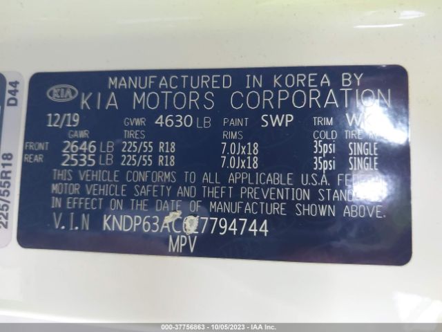 KNDP63AC0L7794744 KIA SPORTAGE S