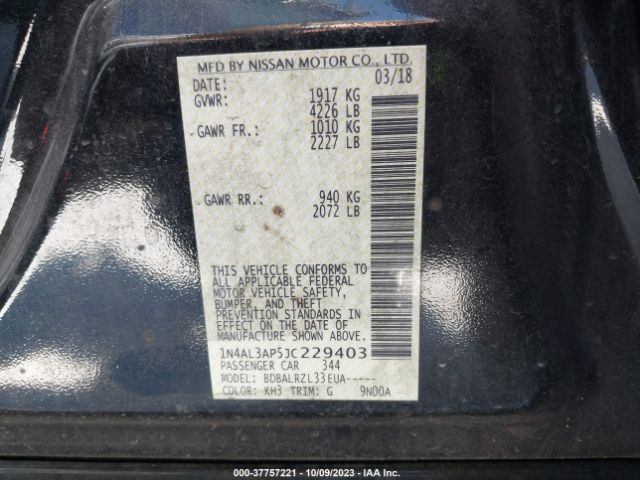 1N4AL3AP5JC229403 Nissan Altima 2.5 Sl
