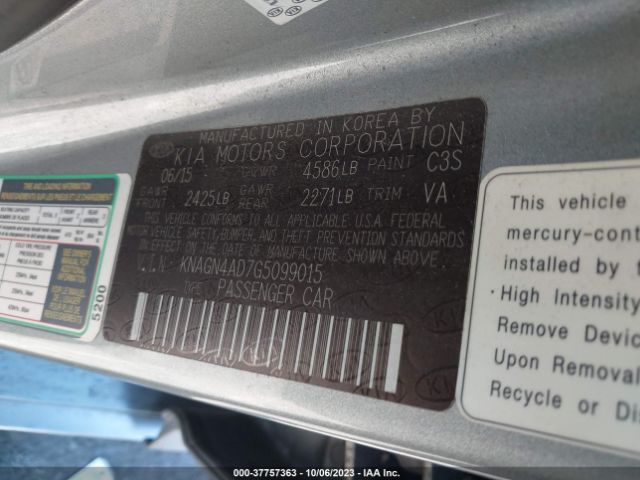 KNAGN4AD7G5099015 KIA Optima Hybrid Ex