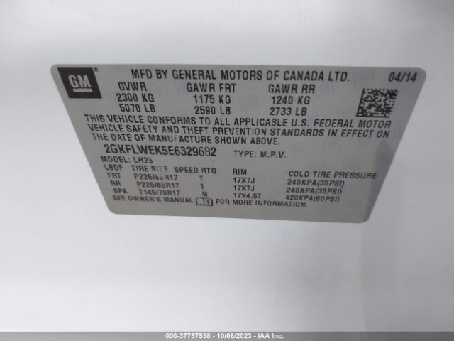 2GKFLWEK5E6329682 GMC Terrain Sle