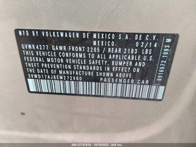 3VWD17AJ8EM272960 Volkswagen Jetta Sedan Se